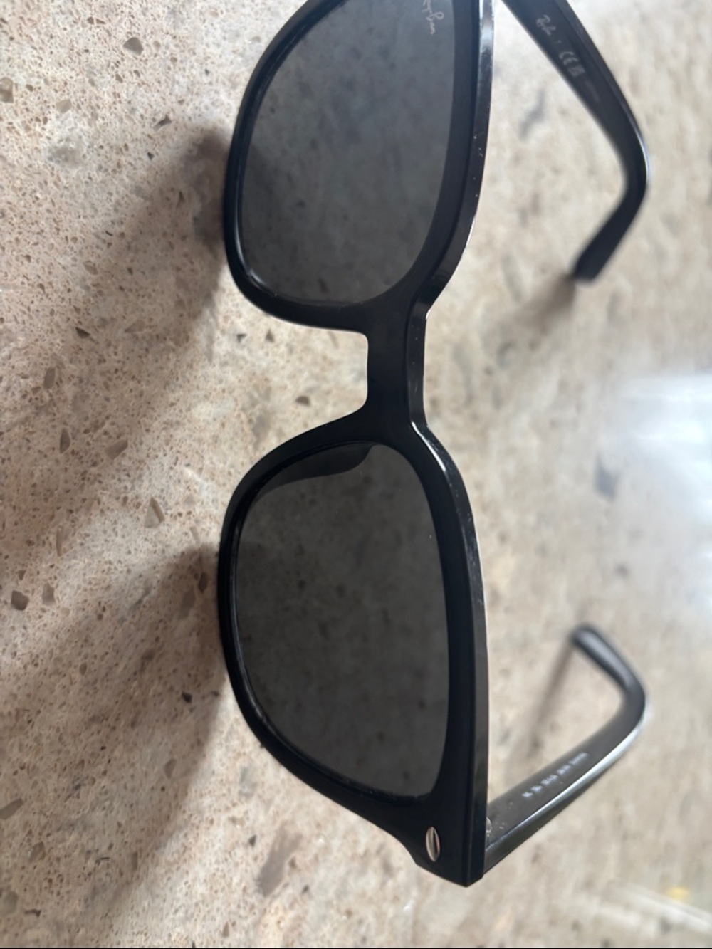 Ray-Ban Glossy Black Square Sunglasses with case